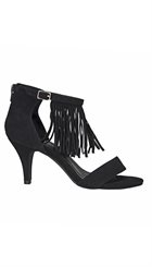Sofie Schnoor - S161606 - Sort sandal med frynser