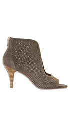 Sofie Schnoor - S161649 - Mørk beige sandal-støvlet i blødt ruskind