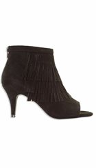 Sofie Schnoor - S161686 - Sort sandal-støvlet med frynser